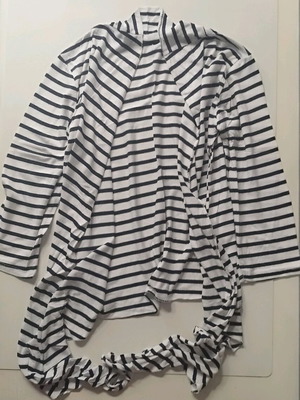 Thin cardigan used, striped white-blue, one size