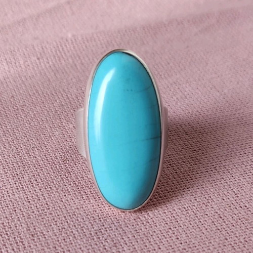 Silver ring 950 with natural turquoise