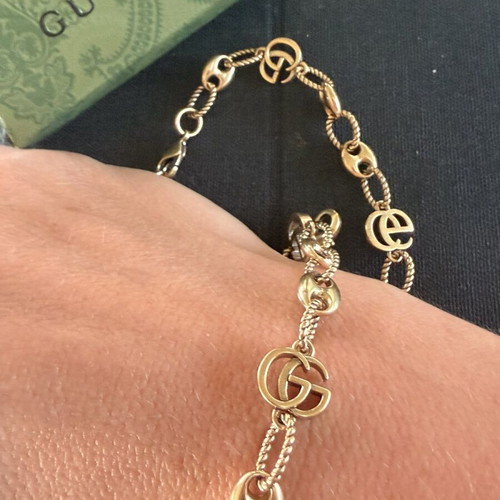 Gucci GG necklace and bracelet set gold tone new