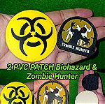  2 Pvc Patch Biohazard Zombie Hunter δίνονται ως πακέτο με Velcro Tactical Survival Zombie Apocalypse