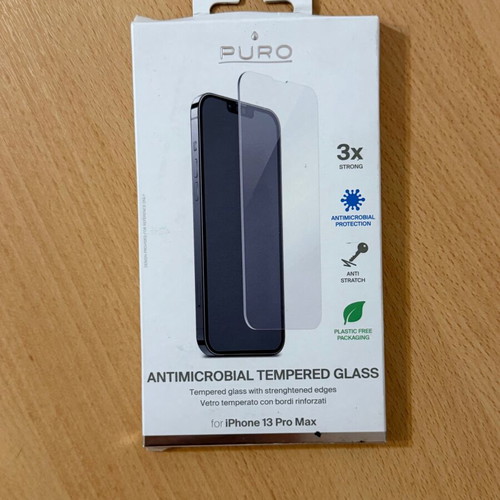 PURO Antimicrobial Tempered Glass Screen Protector for iPhone 13 Pro Max new
