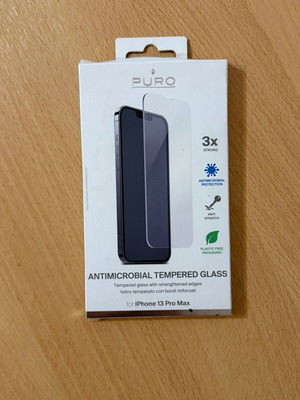 PURO Antimicrobial Tempered Glass Screen Protector for iPhone 13 Pro Max new