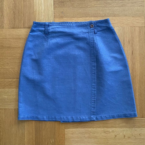 Armani Jeans mini skirt used, blue, linen and cotton, size M