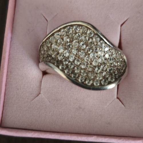 Silver ring 21mm with zircon, like new