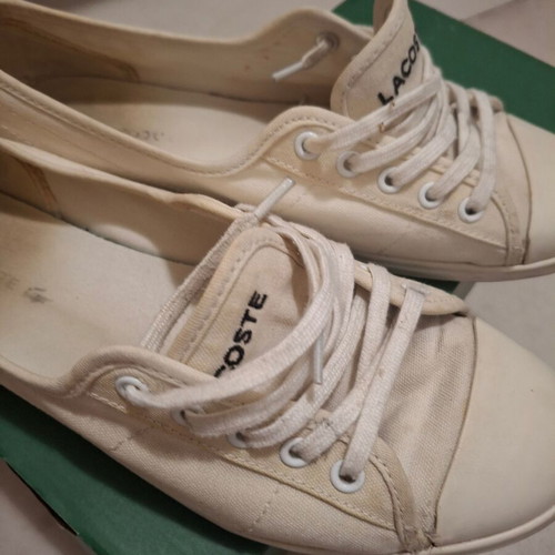 Lacoste canvas sneakers size 39 used, white