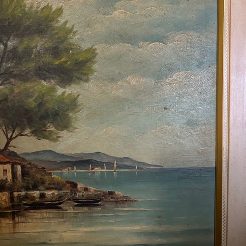 Painting E. Tsakiris Landscape used, 1955-1960, framed