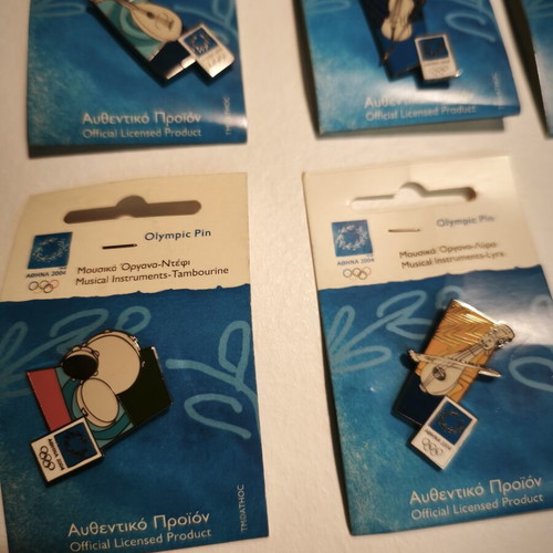 Olympic pins set of 6 new, Athens 2004 musical instruments