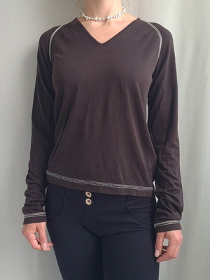 Murphy & Nye women's merino wool blouse size M, like new, brown