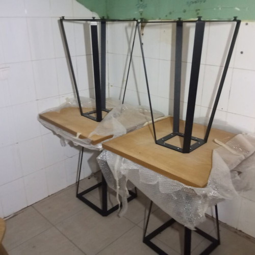 Professional kitchen equipment used, table and chairs