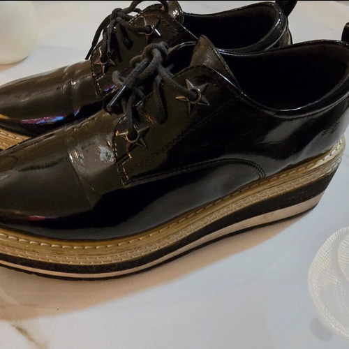Nak platform Oxford shoes used, size 40, black leather