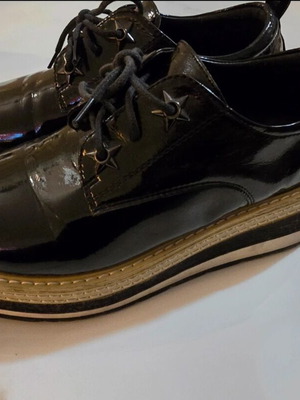 Nak platform Oxford shoes used, size 40, black leather