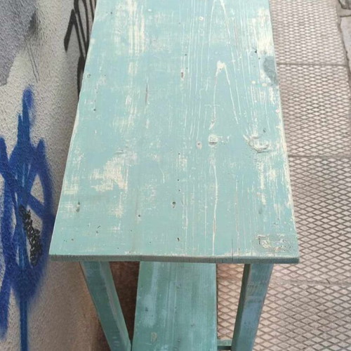 Πάγκος λαϊκή κονσόλα μεταχειρισμένη από μασίφ ξυλεία με παλιά πατίνα
