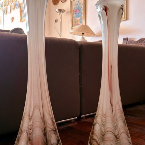 Vintage Murano floor vases pair