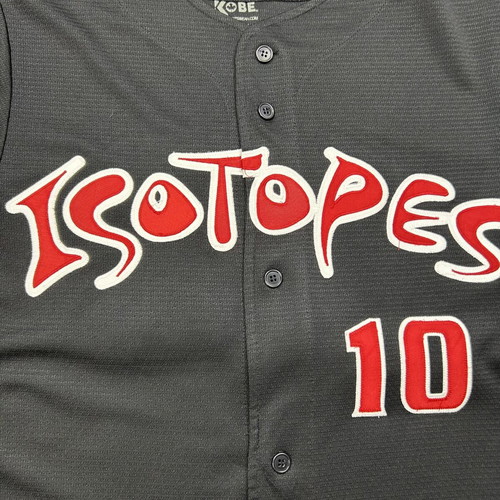 Albuquerque Isotopes Baseball Jersey #10 used, black gray Kobe