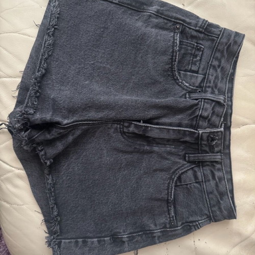 Stradivarius black denim high waist shorts size 32