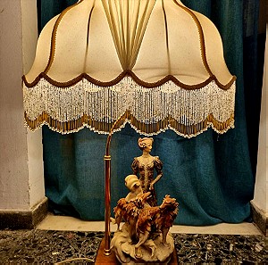 FLORENCE GIUSEPPE ARMANI VINTAGE RETIRED FIGURINE LADY WITH BORZOI DOGS LAMP