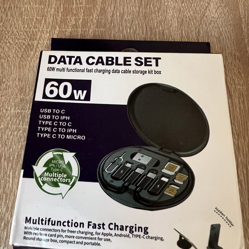 Phone accessory set new with iPhone cables, type C, SIM card key