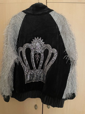 Costume bomber like new, black and silver, size L