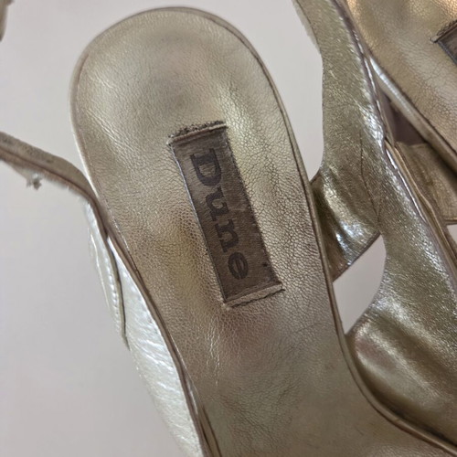 Dune London Gold Metallic Leather Slingback Heels used