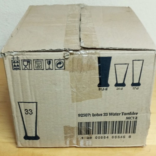 Lotus glasses like new, pack of 24 (12x24cl, 12x31.5cl)