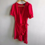 Red wrap dress Small like new