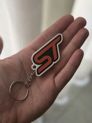 Ford ST keychain new, white multicolor
