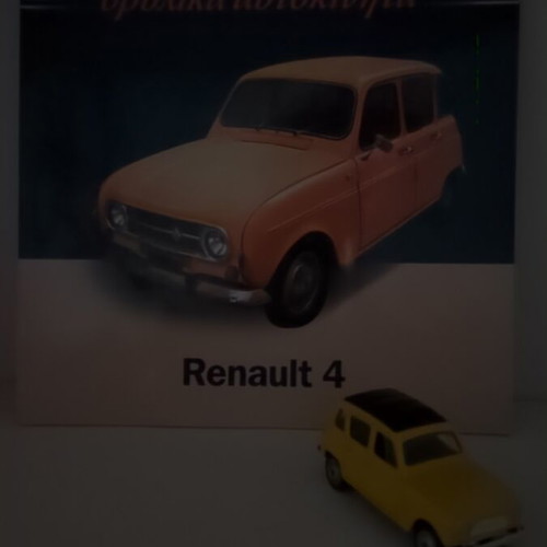 Renault 4 collectible with booklet and diecast model like new