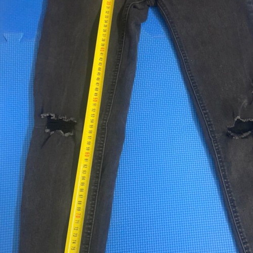 Pull & Bear Washed Black Ripped Skinny Jeans Size S 36 Like New