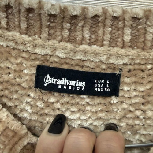 Stradivarius chenille sweater beige light brown
