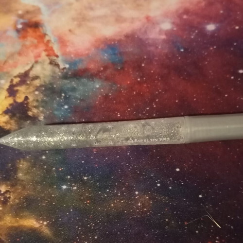 Glitter pen with silver color, new, non-sticky