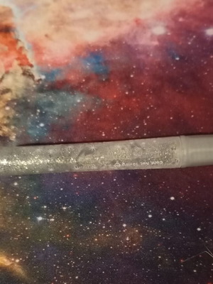 Glitter pen with silver color, new, non-sticky