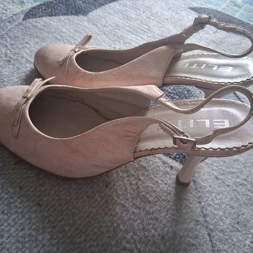 Elite sling back leather pumps size 37 used, pink