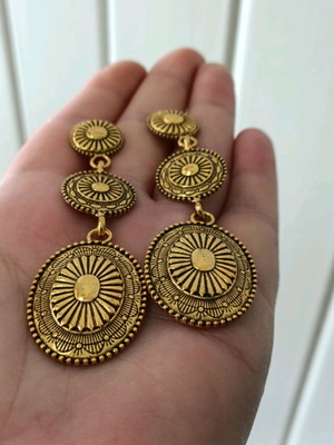 Vintage women's stainless steel Egyptian earrings new, lightweight