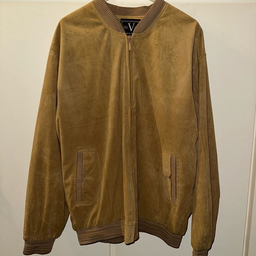 Men's Suede Bomber Jacket Alta Moda like new, tan/brown vintage style