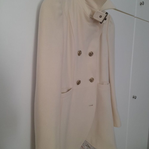 Miss Sixty vintage coat used, ecru with gold buttons and high collar