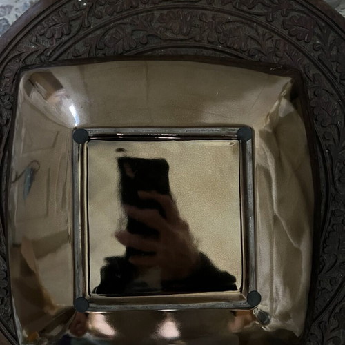 Decorative metal bowl used