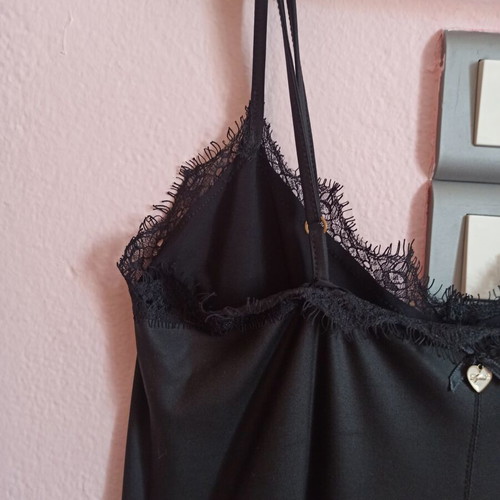 Lynne women's dress black medium like new, mini lingerie style