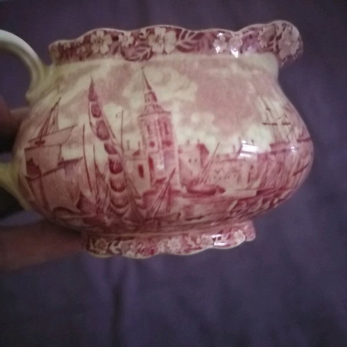 Palissy porcelain milk jug antique from England