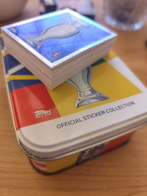 Euro 2024 Topps stickers used, 110 single with metal tin