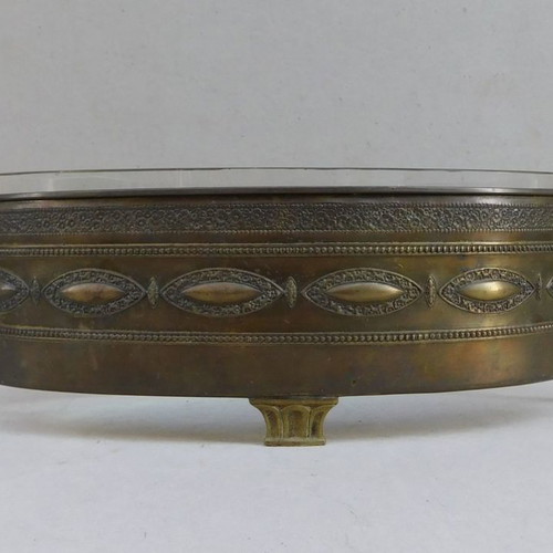 Bronze jardiniere with inner glass, French, about 130 years old