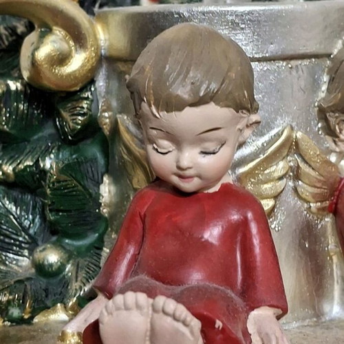 Christmas decorative angels with LED candle like new