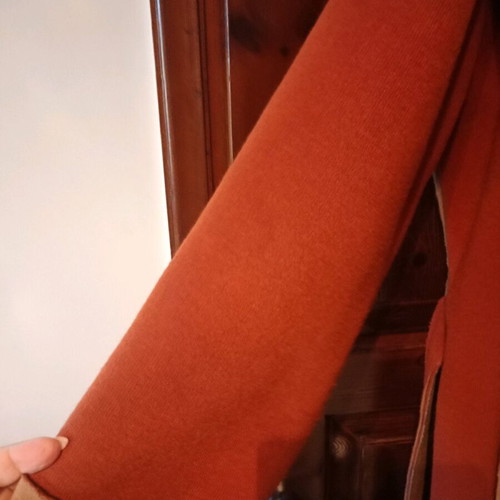 The Knls coat new, tan-cinnamon color, one size, soft without buttons