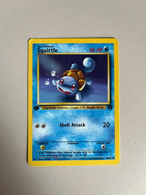 Squirtle 68/82 TR 1st Edition used, with signs of wear