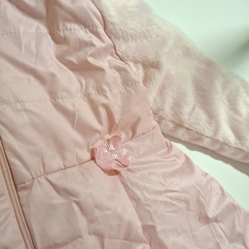Marasil long coat for baby girl 9-12 months 80cm pink like new