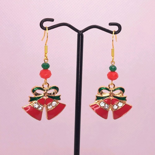 Handmade Christmas earrings new with crystals