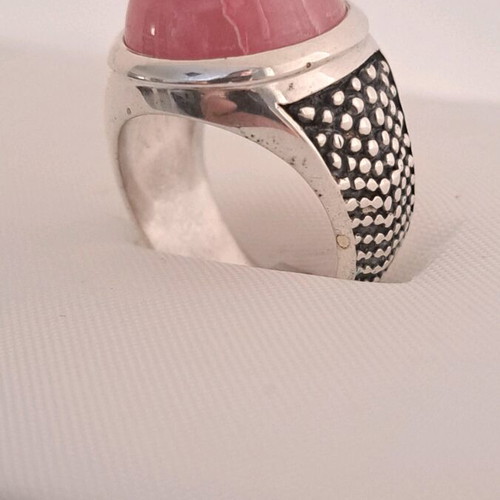 Silver ring 925 with rhodochrosite and rose quartz, new