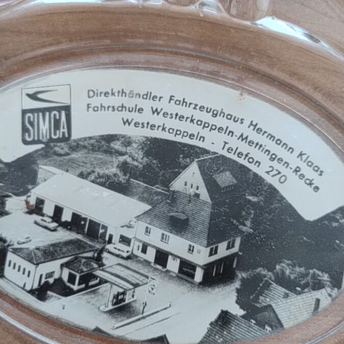 Ashtray with 6 opposite seats like new, Simca collectible 1960
