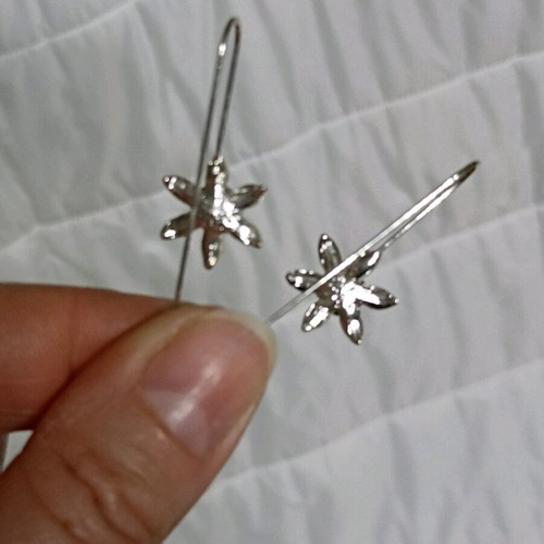 Silver-Gold Flower Earrings new