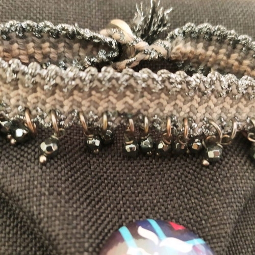 Antonia Karra Macrame bracelet with beads from hematite semiprecious stone new