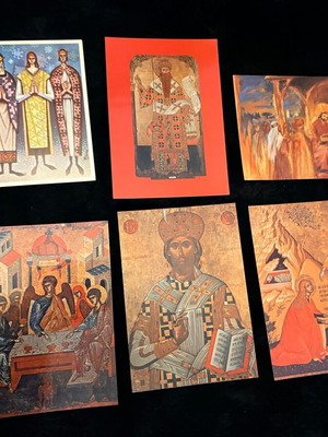 Set of 6 collectible postcards with Byzantine images like new